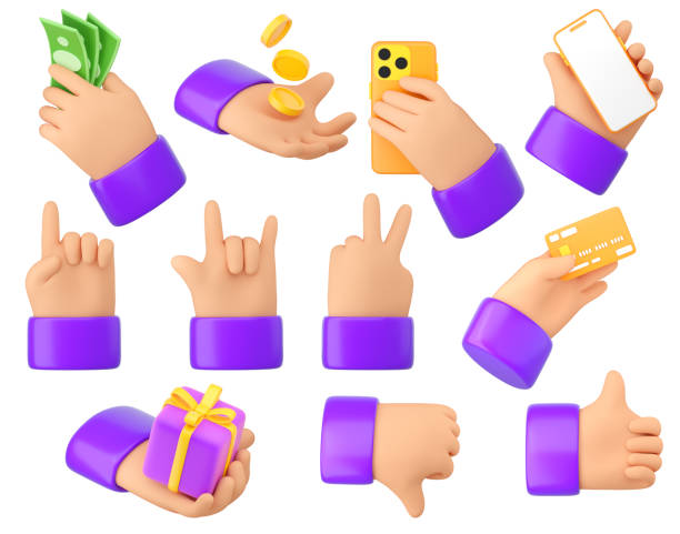 istock Human hands gestures set in plastic cartoon style. 1430908577