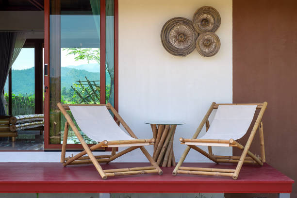istock Two cozy bamboo chairs at home 1430909661
