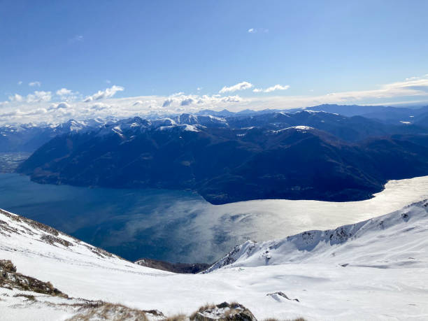 istock Lake view from mountain top in winter 1430915851