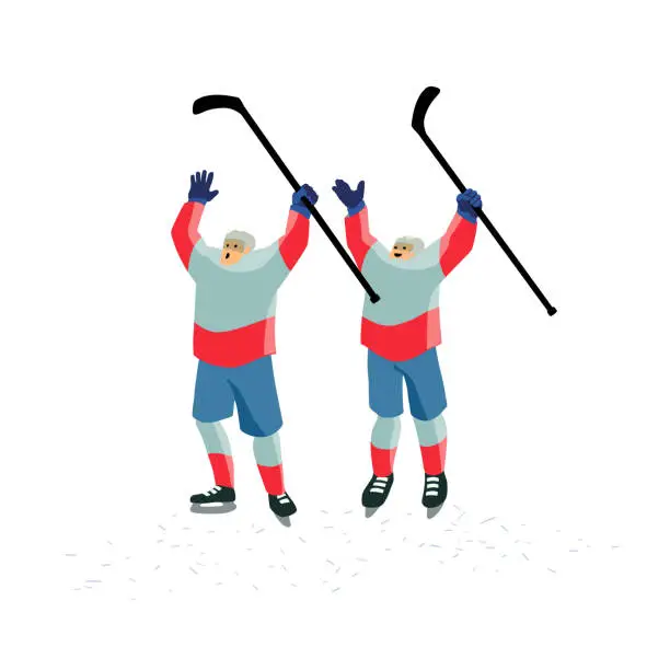 Vector illustration of hockey_chars