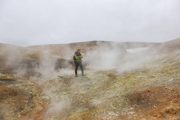 istock Solo hiker walks along volcanic trail in Iceland 1430919058