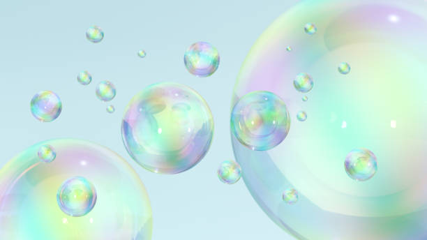 istock Abstract liquid circles on a background of blue with spacing 1430920404