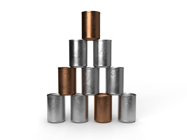 Pyramis of cans. 3D illustration