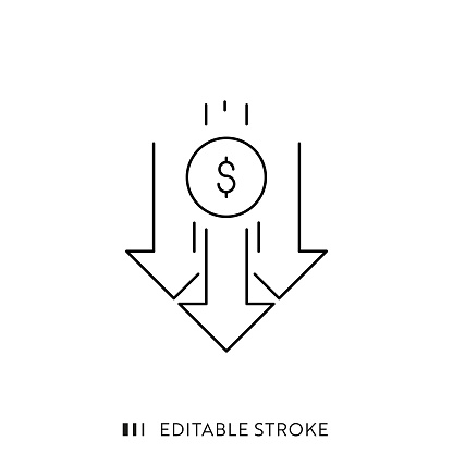 Sale Line Icon Design with Editable Stroke