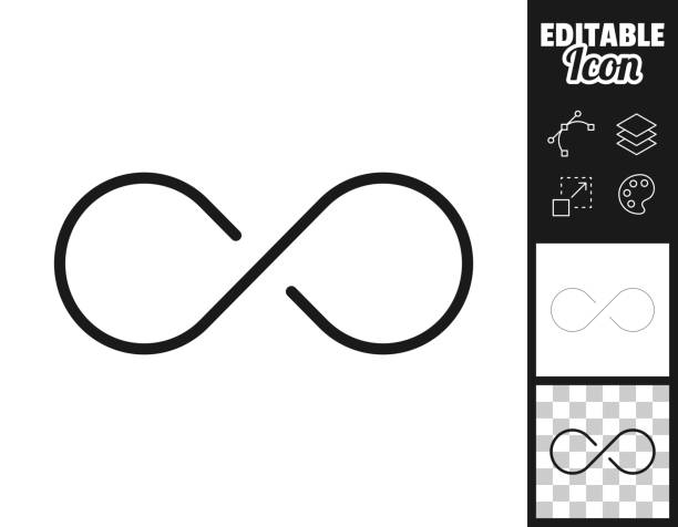 nieskończoność. ikona do projektowania. łatwy do edycji - elementy z pętlą stock illustrations