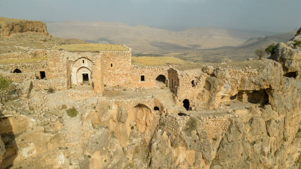 istock Monastery architecture built on a cliff on a mountain in an old and beautiful place 1430925523
