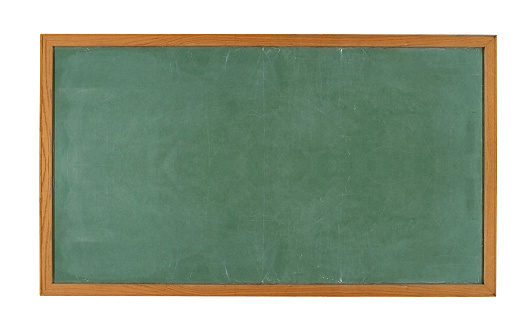 old blank blackboard isolated on white background