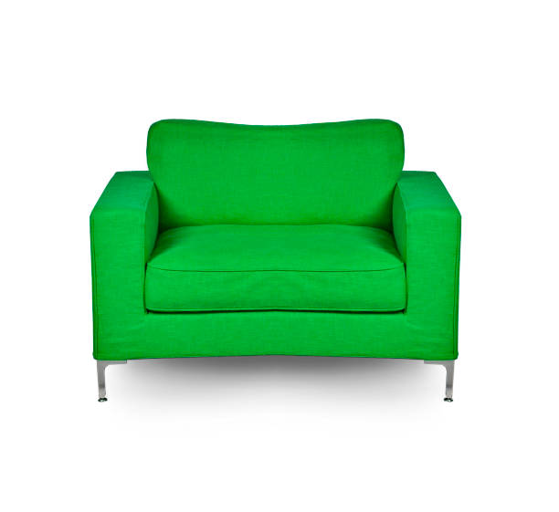 istock Green chair isolated on a white background 1430930437