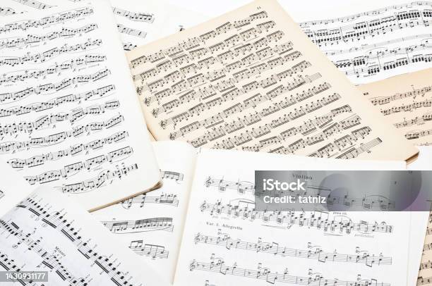Old Sheet Music Background Or Texture Stock Photo - Download Image Now