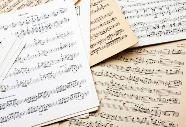 istock old sheet music background or texture 1430932060