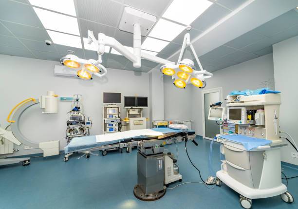 istock Surgical operating professional interior. Emergency hospital sterile room. 1430933278