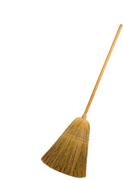 Photo of broomstick isolated on white background