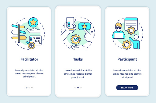 Us Ability Components Core Components Of Usability Test Onboarding Mobile App Screen Stock ...