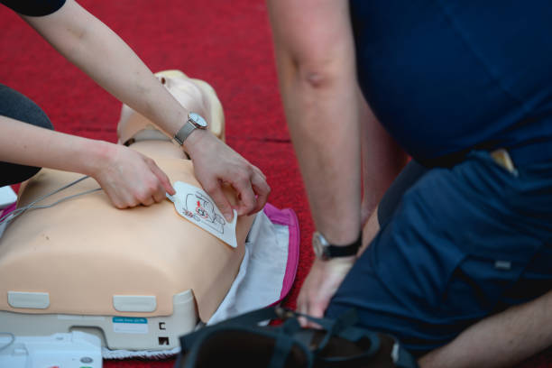 istock Demonstration of CPR in a first aid class 1430939069