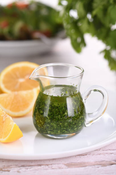 istock Green sauce, seasoning for salad 1430939321