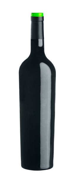 istock Red wine bottle isolated on white background 1430940069