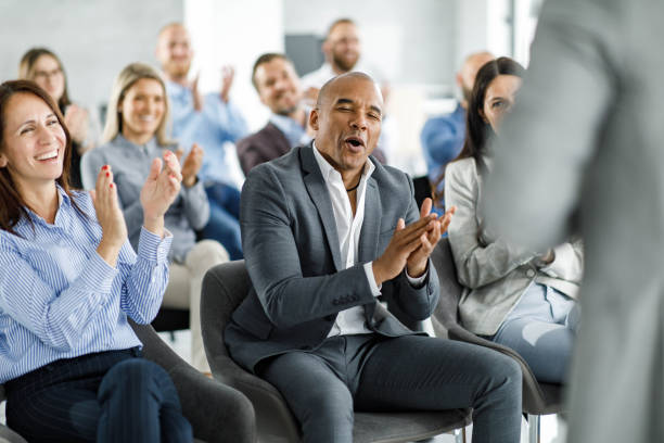 istock Applauding on successful business seminar! 1430940905