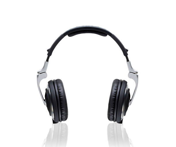 Black Headphones Isolated on a White Background