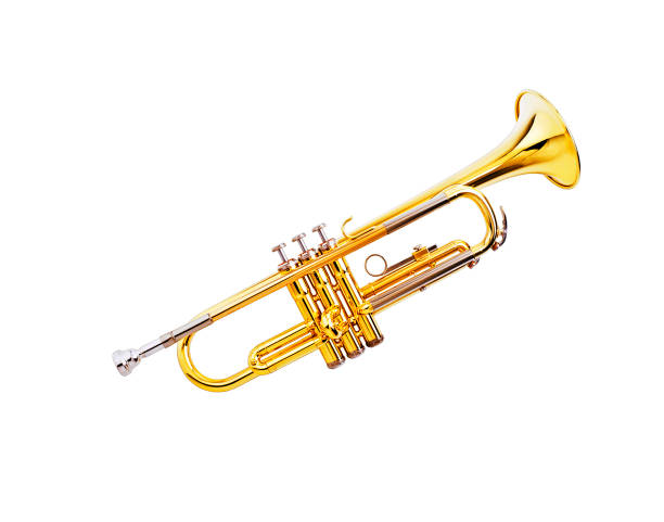 istock gold lacquer trumpet on white background 1430943224