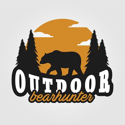 Outdoor Bear Vector Design Illustration Vintage, Grizzly Bear, Polar Bear, Black Bear
