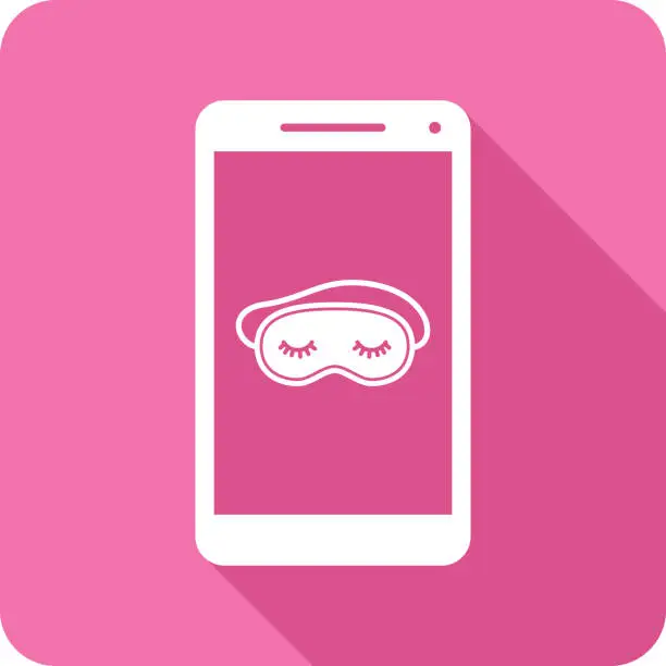 Vector illustration of Sleeping Mask Smartphone Icon Silhouette 2