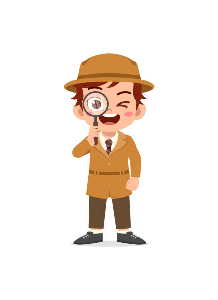 istock little kid wearing detective costume and holding magnifying glass 1430945649