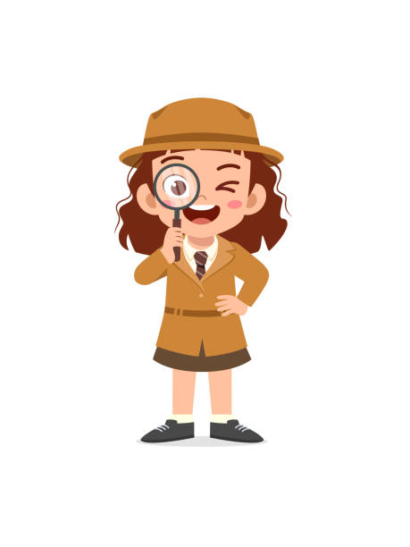istock little kid wearing detective costume and holding magnifying glass 1430945655