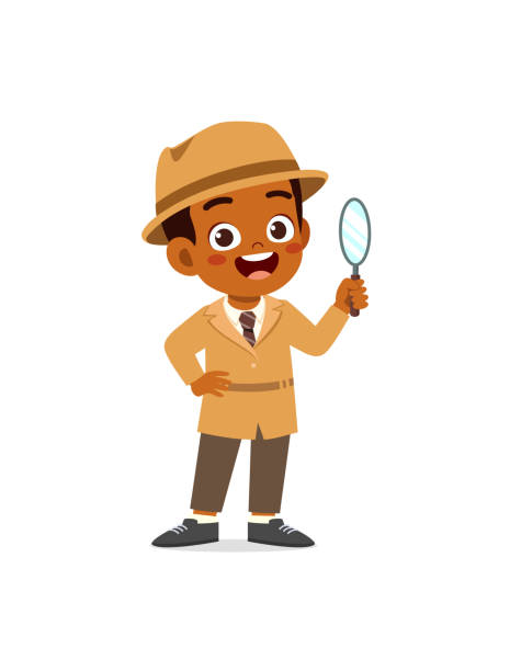 istock little kid wearing detective costume and holding magnifying glass 1430945669