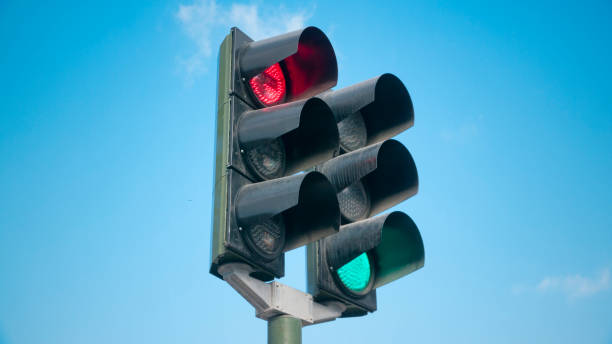 istock Red and green light in traffic lights 1430946418