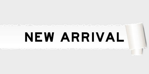 istock Ripped gray paper background that have word new arrival under torn part 1430946480