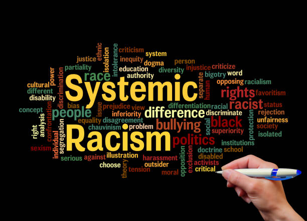 istock SYSTEMIC RACISM concept, isolated on a black background 1430954072