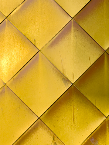 Golden Wall Texture Exterior Pattern For Abstract Background Stock