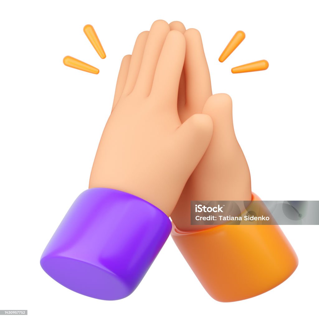3d Human hands clapping and applause. 3d Human hands clapping and applause. Business succes, teamwork, agreement and ovation concept. High quality isolated render Three Dimensional Stock Photo