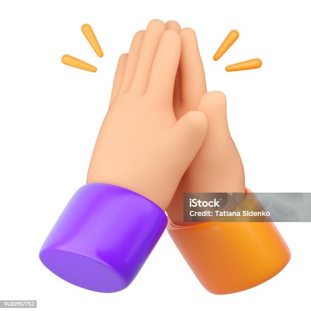 3d Human Hands Clapping And Applause Stock Photo - Download Image Now - Three Dimensional, Icon Symbol, Friendship
