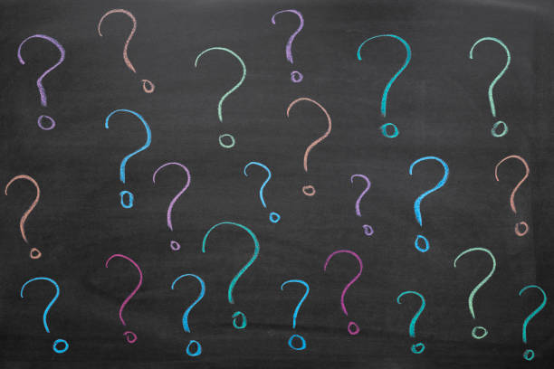 Colorful question marks on blackboard Colorful question marks on blackboard replay photos stock pictures, royalty-free photos & images