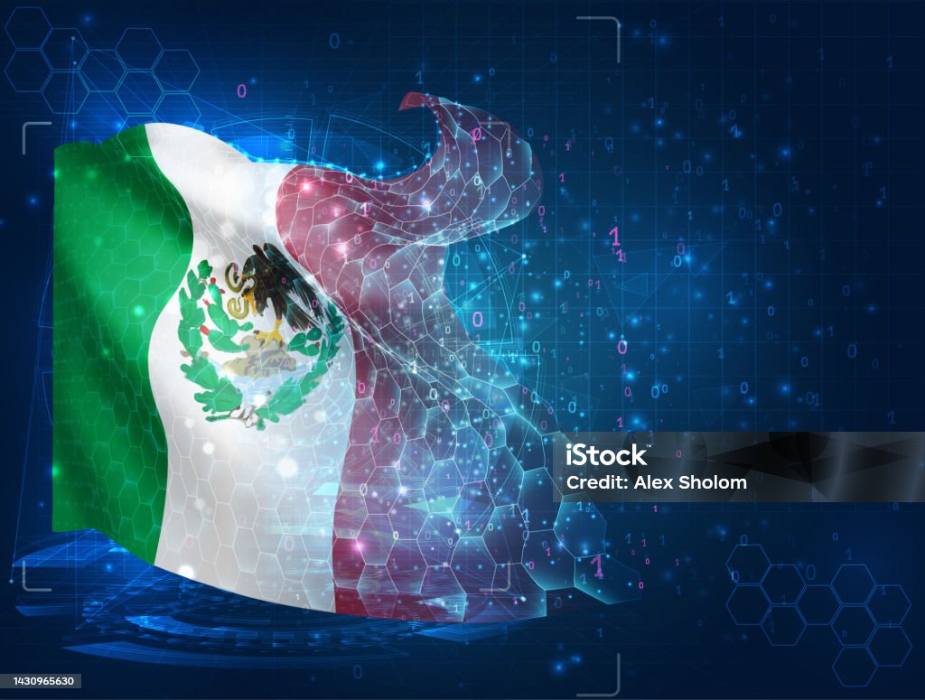 Mexico Abstract Vector Mexico Vector Flag Virtual Abstract 3d Object From Triangular Polygons ...