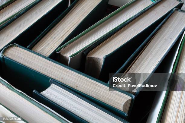 Chaotic Hodgepodge Of Books Stock Photo - Download Image Now - Book, Book Cover, Book Spine