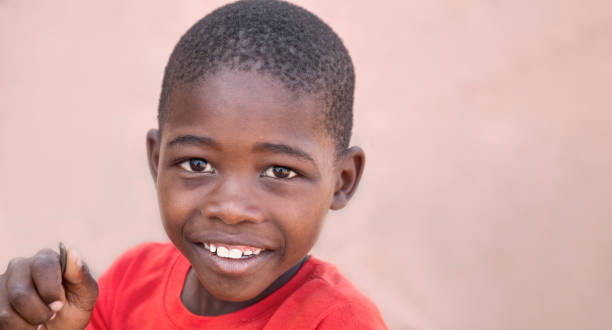 smiley African boy stock photo