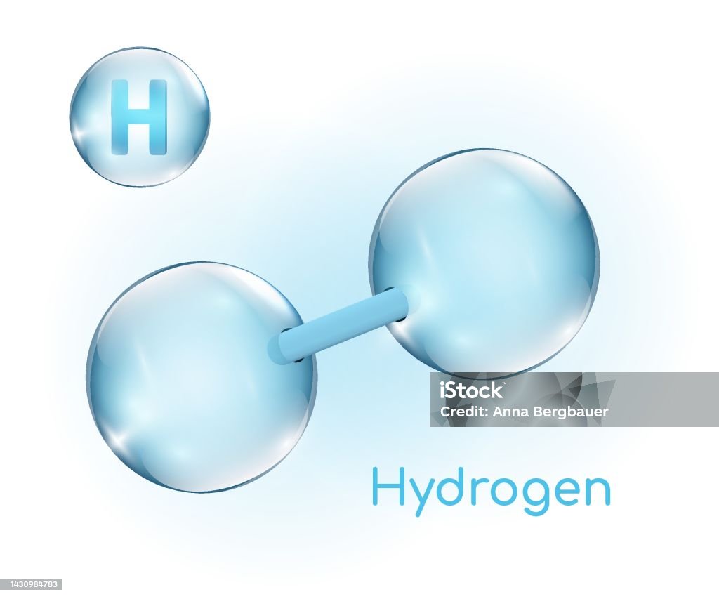 H2 Vector H2 Molecule Blue Hydrogen Production Vector Illustration Stock ...