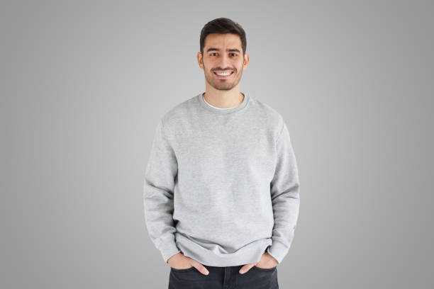 istock Daylight portrait of young handsome man, wearing oversized sweatshirt 1430990234