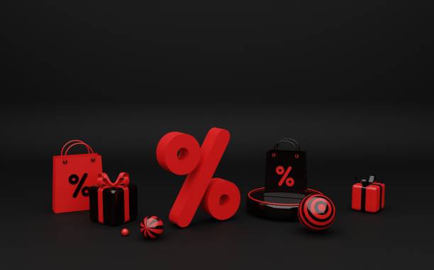 istock 3d rendering Black Friday sale abstract illustration. 1430992345