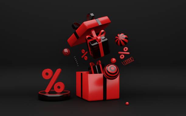 istock 3d rendering Black Friday sale abstract illustration. 1430992369