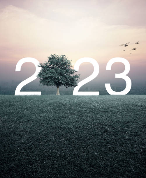 Happy new year 2023 ecological concept stock photo
