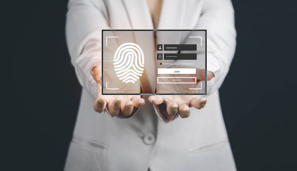 istock cyber security concept business woman Currently using a notebook computer to log into the system. Password must be filled in for safety in use 1430996746