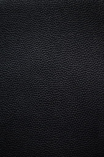 Black leather texture closeup detailed background.
