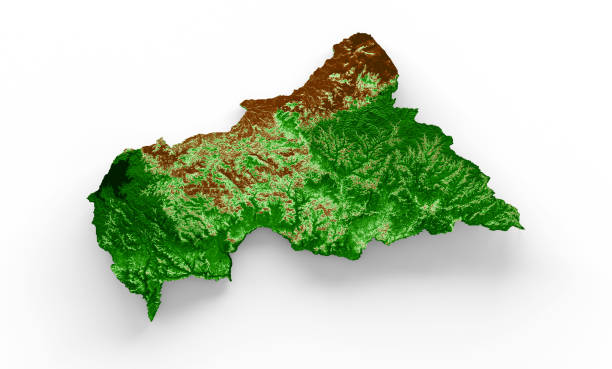 istock Central African Republic Topographic Map 3d realistic map Color 3d illustration 1431002758