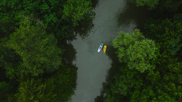 istock Romantic river ride with sup and kayak 1431007463