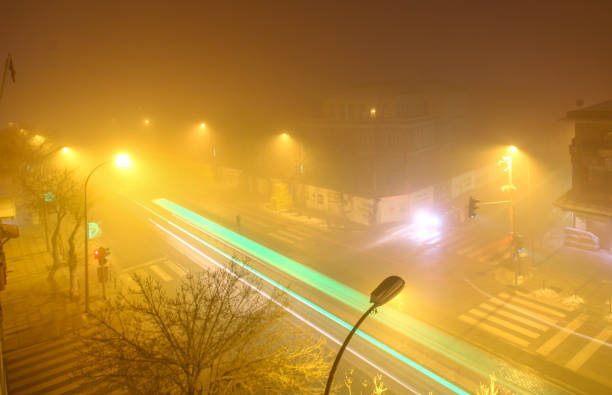 istock The city is under fog in winter 1431013784