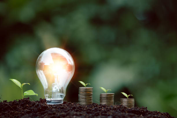 istock alternative energy, Renewable Energy, saving energy, electricity light lamp from solar and finance, finance banking growth, energy stock investment, tree growing up on coin and lightbulb on soil 1431015297