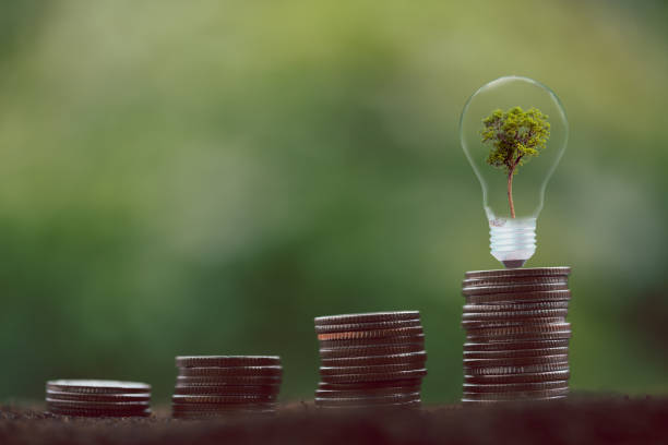 istock alternative energy, Renewable Energy, saving energy, electricity light lamp from solar and finance, finance banking growth, energy stock investment, tree growing up on coin and lightbulb on soil 1431015533